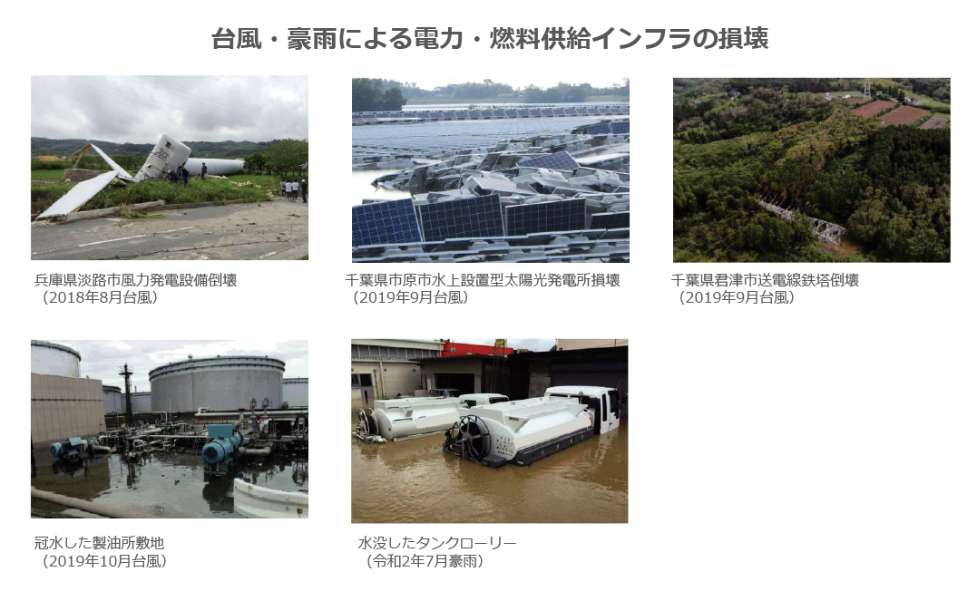 台風・豪雨による電力・燃料供給インフラの損壊
